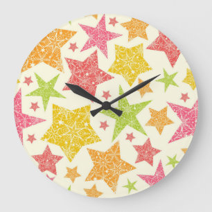 Stars pattern large clock