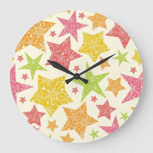 Stars pattern large clock (Front)