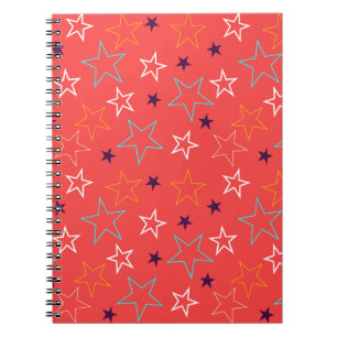 Stars Pattern Orange Notebook