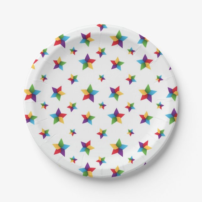 Stars pattern paper plate (Front)