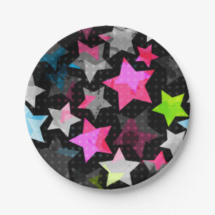 Stars pattern paper plate