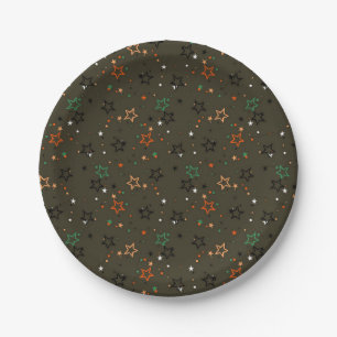 Stars pattern paper plate