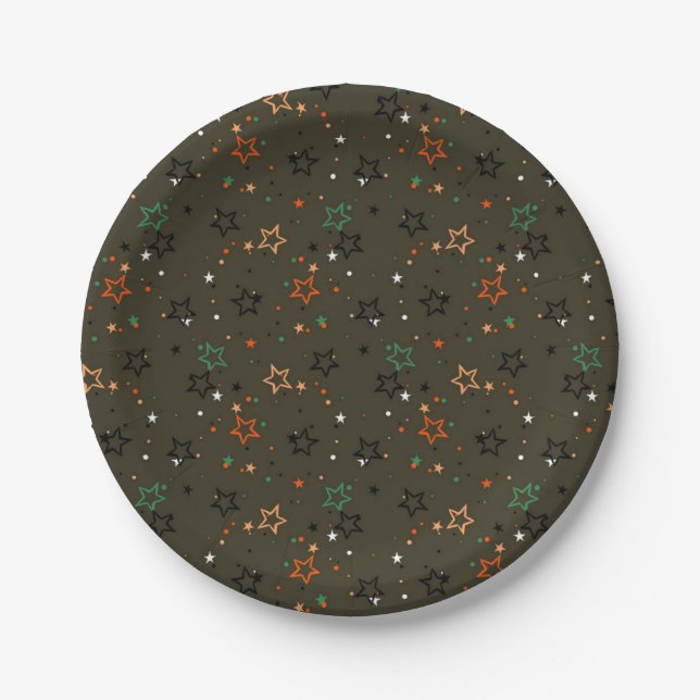 Stars pattern paper plate (Front)