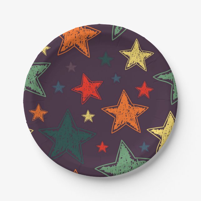 Stars pattern paper plate (Front)