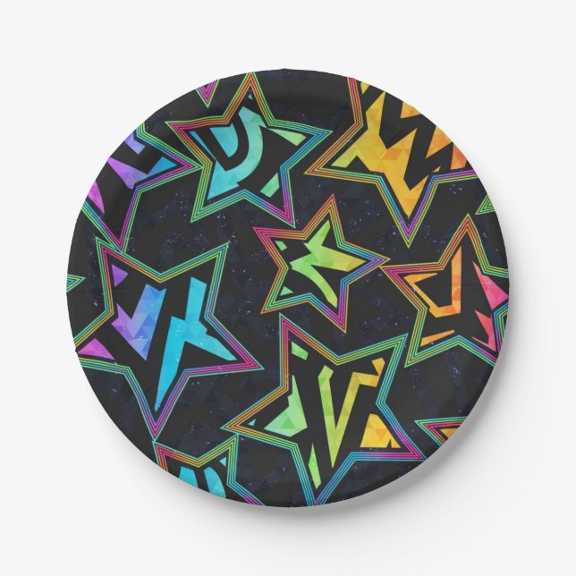Stars pattern paper plate (Front)
