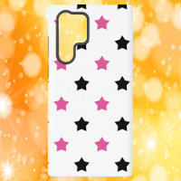 Stars Pattern Pink Black White