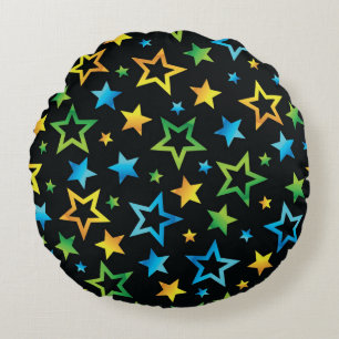 Stars pattern round pillow