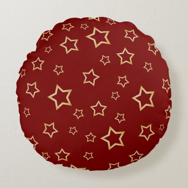 Stars pattern round pillow (Front)