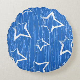 Stars pattern round pillow