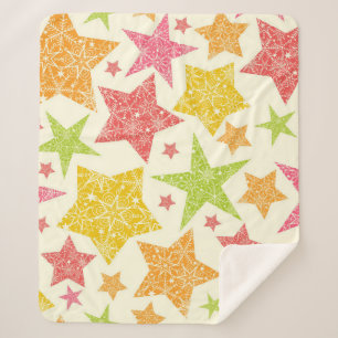 Stars pattern sherpa blanket