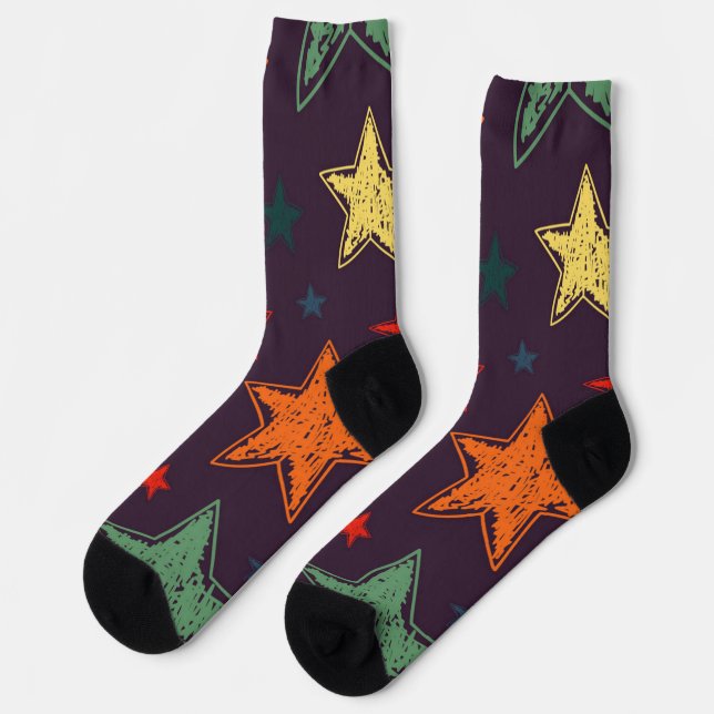 Stars pattern socks (Left)