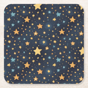 Stars pattern square paper coaster