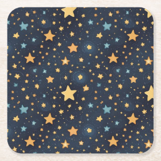 Stars pattern square paper coaster