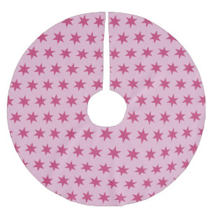 Stars Pattern Trending Colours Lilac Pink Maroon Brushed Polyester Tree Skirt