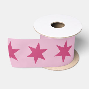 Stars Pattern Trending Colours Lilac Pink Maroon Satin Ribbon