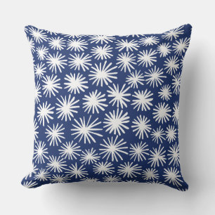 Stars Pattern - White on  Blue #1D336D Throw Pillow