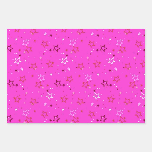 Stars pattern wrapping paper sheet (Front)