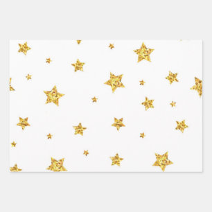 Stars pattern wrapping paper sheet