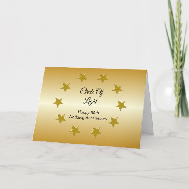Stars Personalised 50th Wedding Anniversary Card (Front)