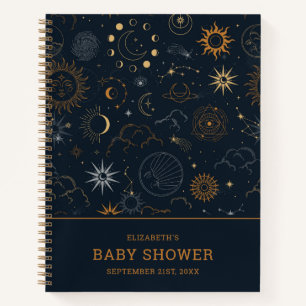 Stars & Planets Pattern Baby Shower Notebook