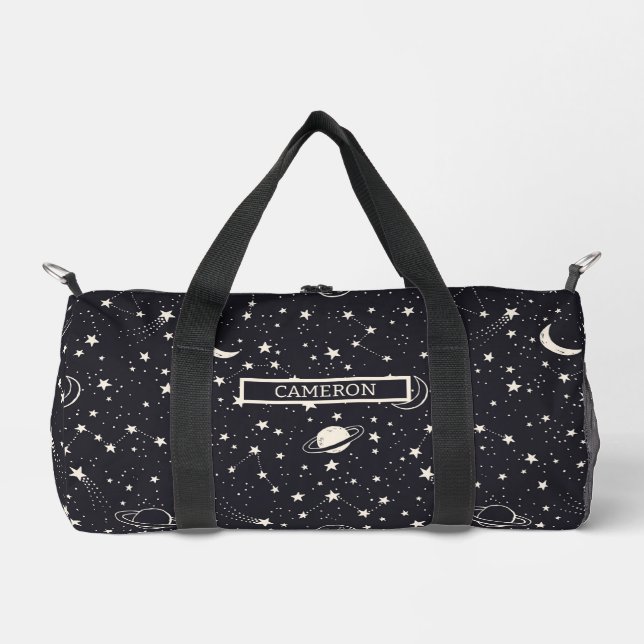 Stars & Planets Pattern Duffle Bag (Front)