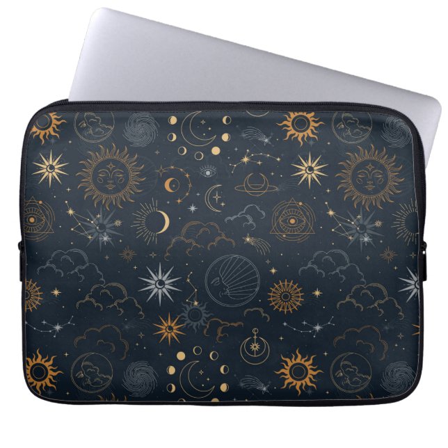 Stars & Planets Pattern Laptop Sleeve (Front)