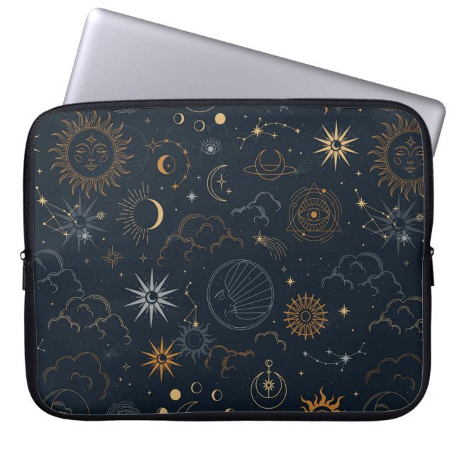 Stars & Planets Pattern Laptop Sleeve (Front)