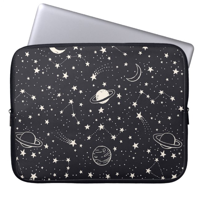 Stars & Planets Pattern Laptop Sleeve (Front)