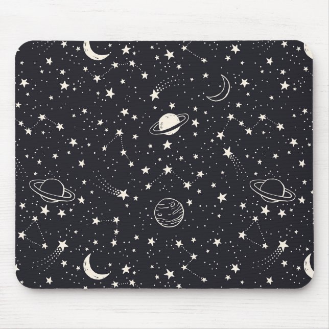 Stars & Planets Pattern Mouse Pad (Front)