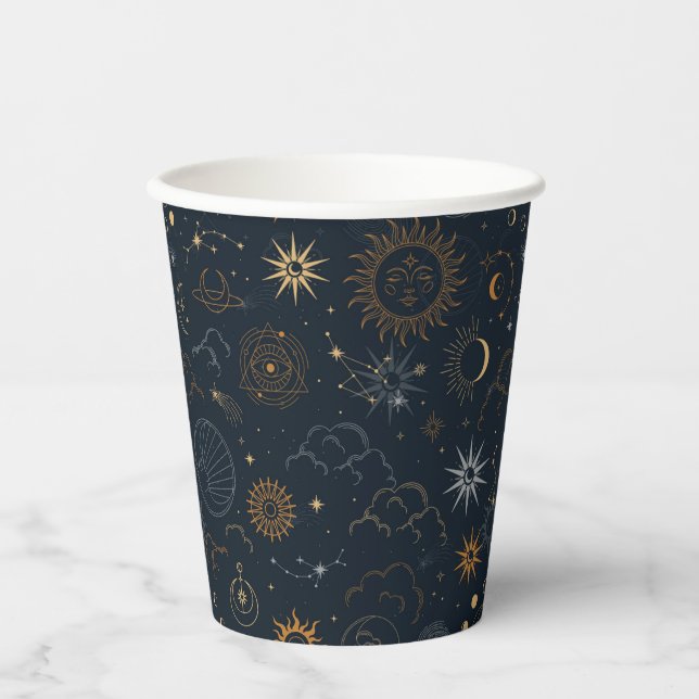 Stars & Planets Pattern Paper Cups (Front)