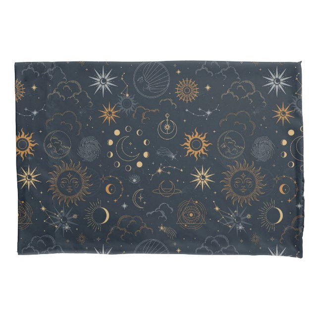 Stars & Planets Pattern Pillowcase (Front-Left)