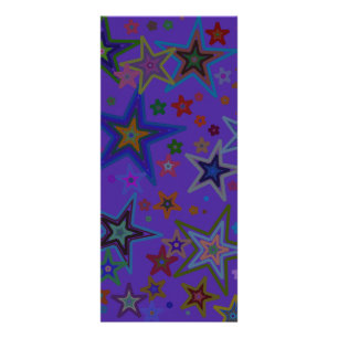 Stars, Purple background Rack Card