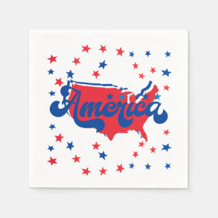 Stars Red White and Blue America Napkin