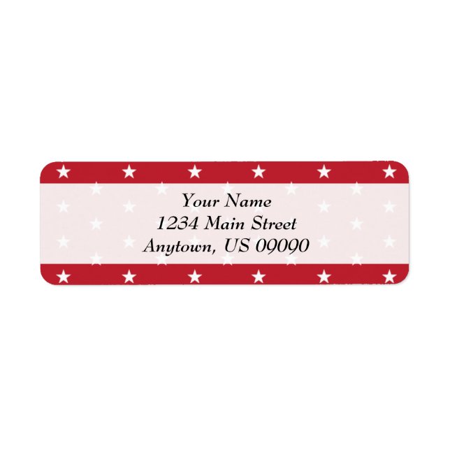 Stars Return Address Labels (Red) (Front)