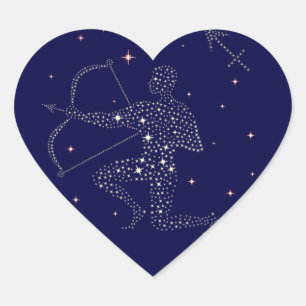 stars sagittarius heart sticker