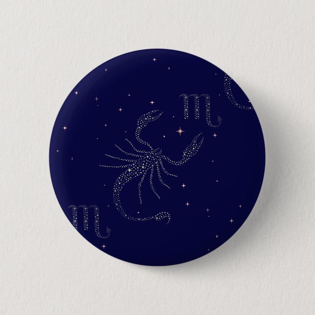 stars scorpio 2 inch round button (Front)