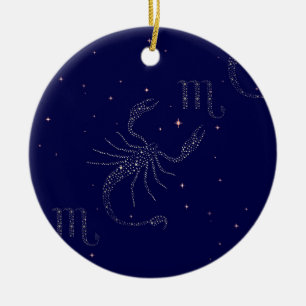 stars scorpio ceramic ornament