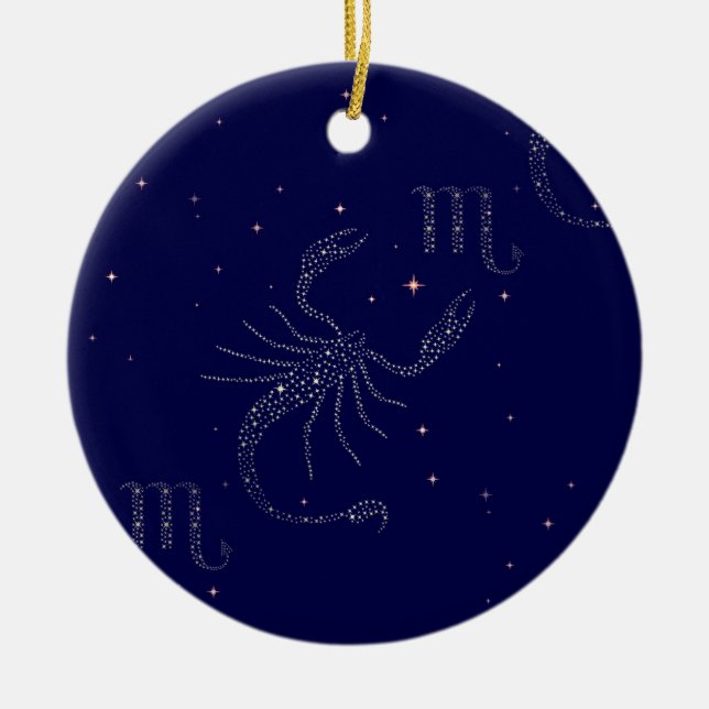 stars scorpio ceramic ornament (Front)
