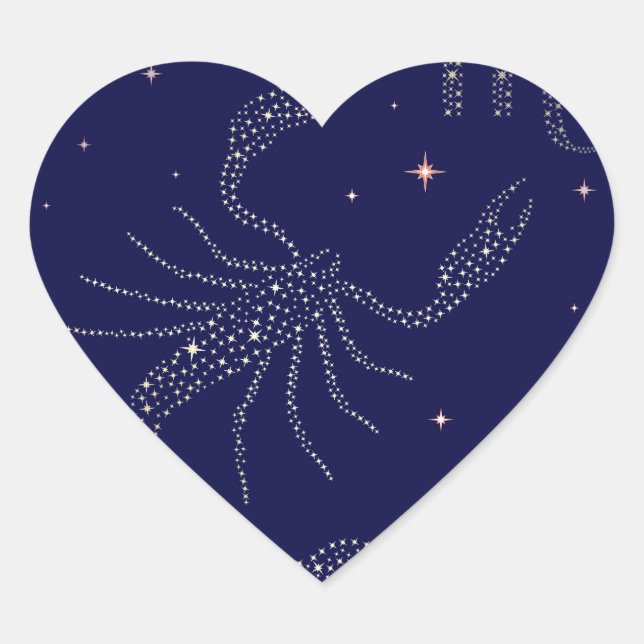 stars scorpio heart sticker (Front)