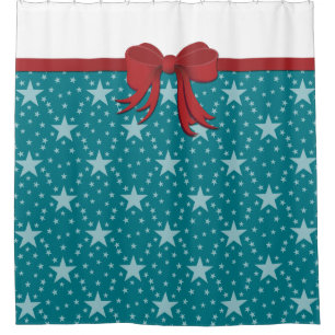 Stars seamless pattern white transparent & ribbon