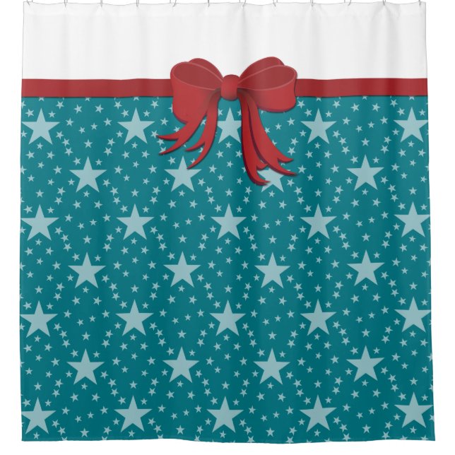 Stars seamless pattern white transparent & ribbon (Front)