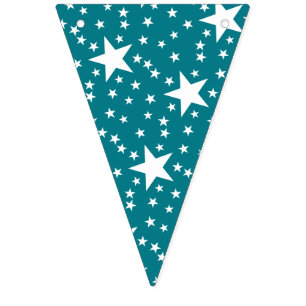 Stars seamless pattern white + your backgr. & idea bunting flags