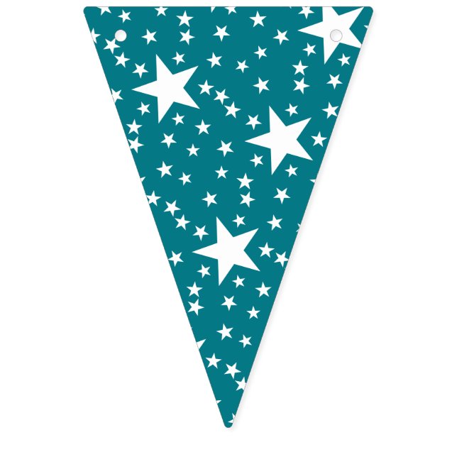 Stars seamless pattern white + your backgr. & idea bunting flags (First Flag)