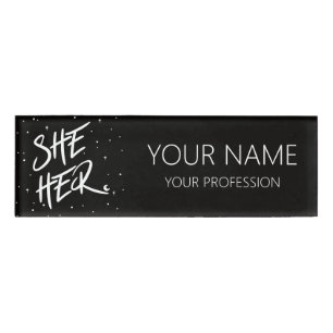 Stars She Her Pronouns Name Tag