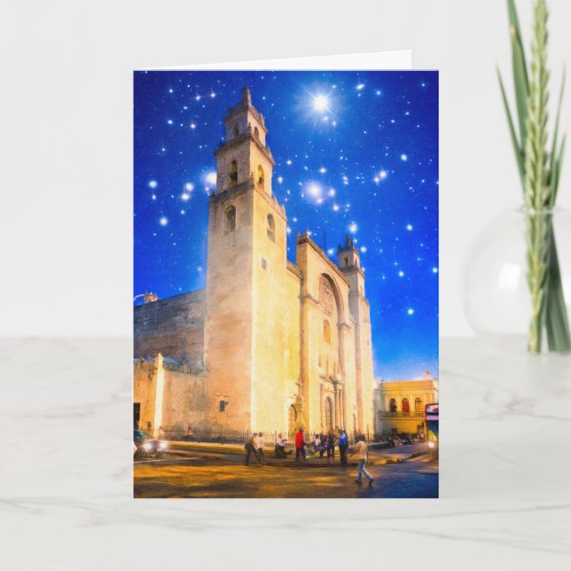 Stars Shine Down On Mexico Holiday Card (Front)