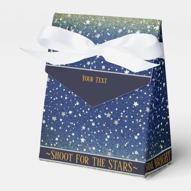 Stars Sky Blue Galaxy Magic Party Favor Box (Front Side)