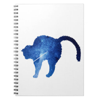 Stars Sky Cat Notebook, Spiral Notebook For School