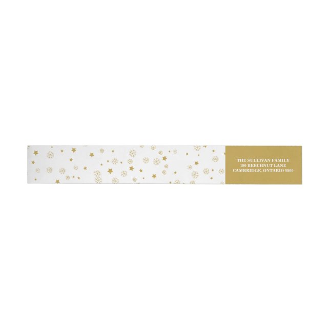 Stars & Snowflakes | Gold Holiday Label (Individual)