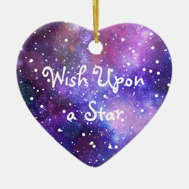 Stars space galaxy magical wish art ceramic ornament (Front)