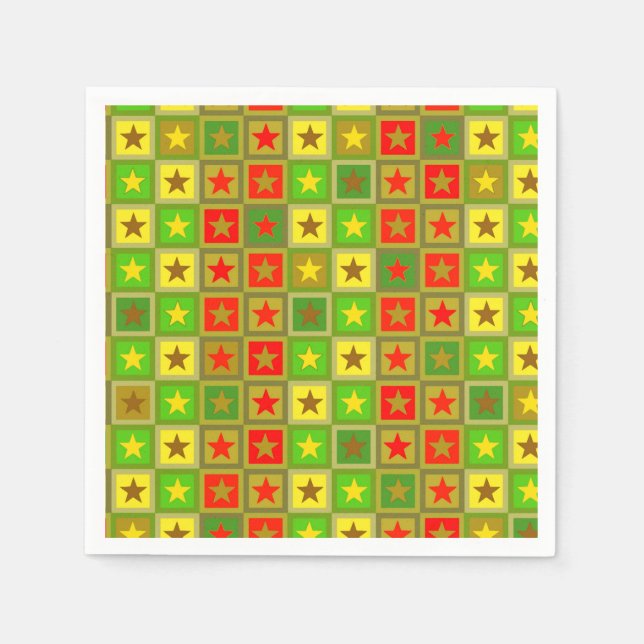 Stars & Squares Pattern I + your ideas Napkin (Front)